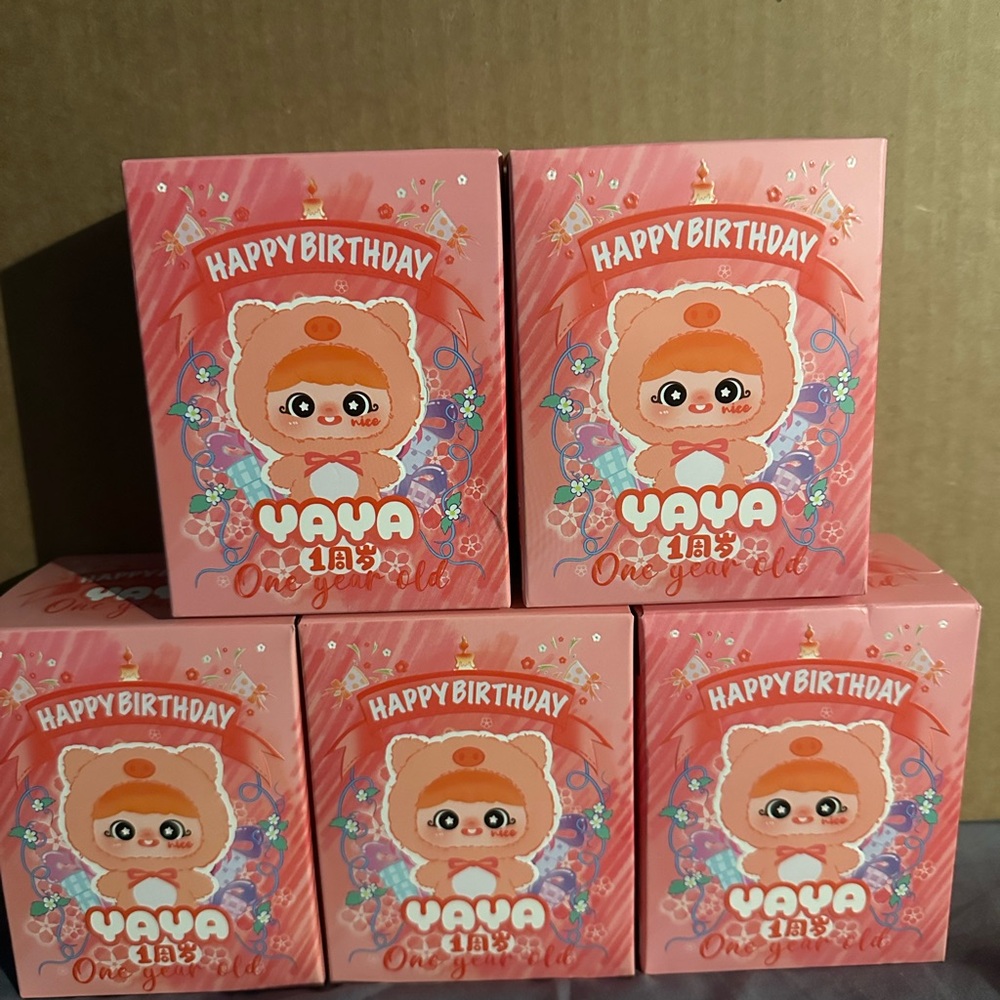 Baby Three YAYA Birthday One Year Old Plush Bag Charm Blind Box lot of 5